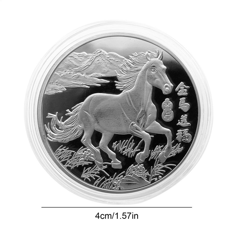 2026 Horse Good Fortune Souvenir Coin With Bag Year Of The Horse Commemorative Metal Crafts Event Souvenir Gift