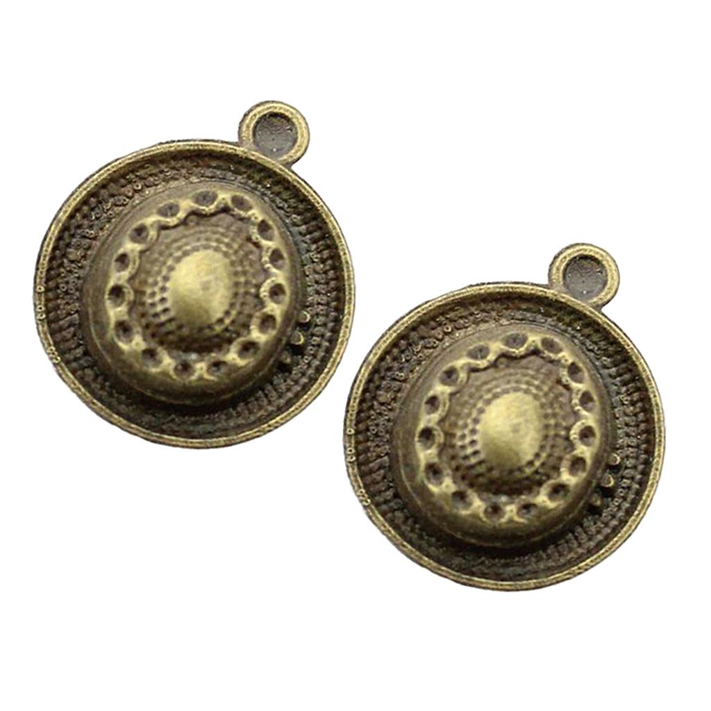 10Pcs Brass Charms Pendant Finding - Hat, as described