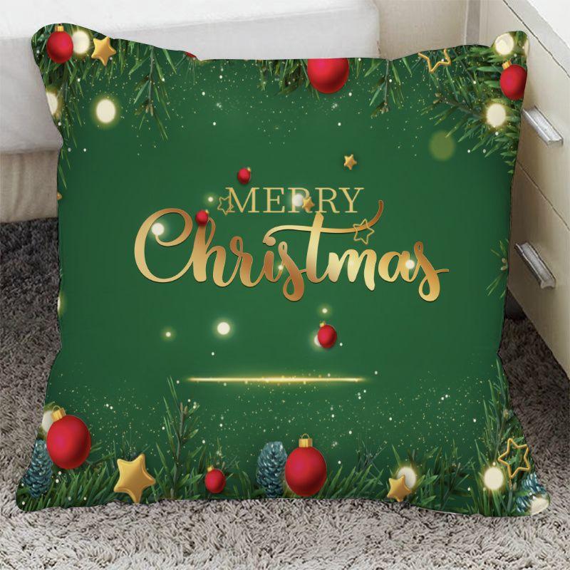 

Рождественская диванная подушка Ins Красная подушка Скандинавская новая наволочка Праздничное украшение Диван Гостиная Спинка linen-45x45cm double-sided [without pillow core]