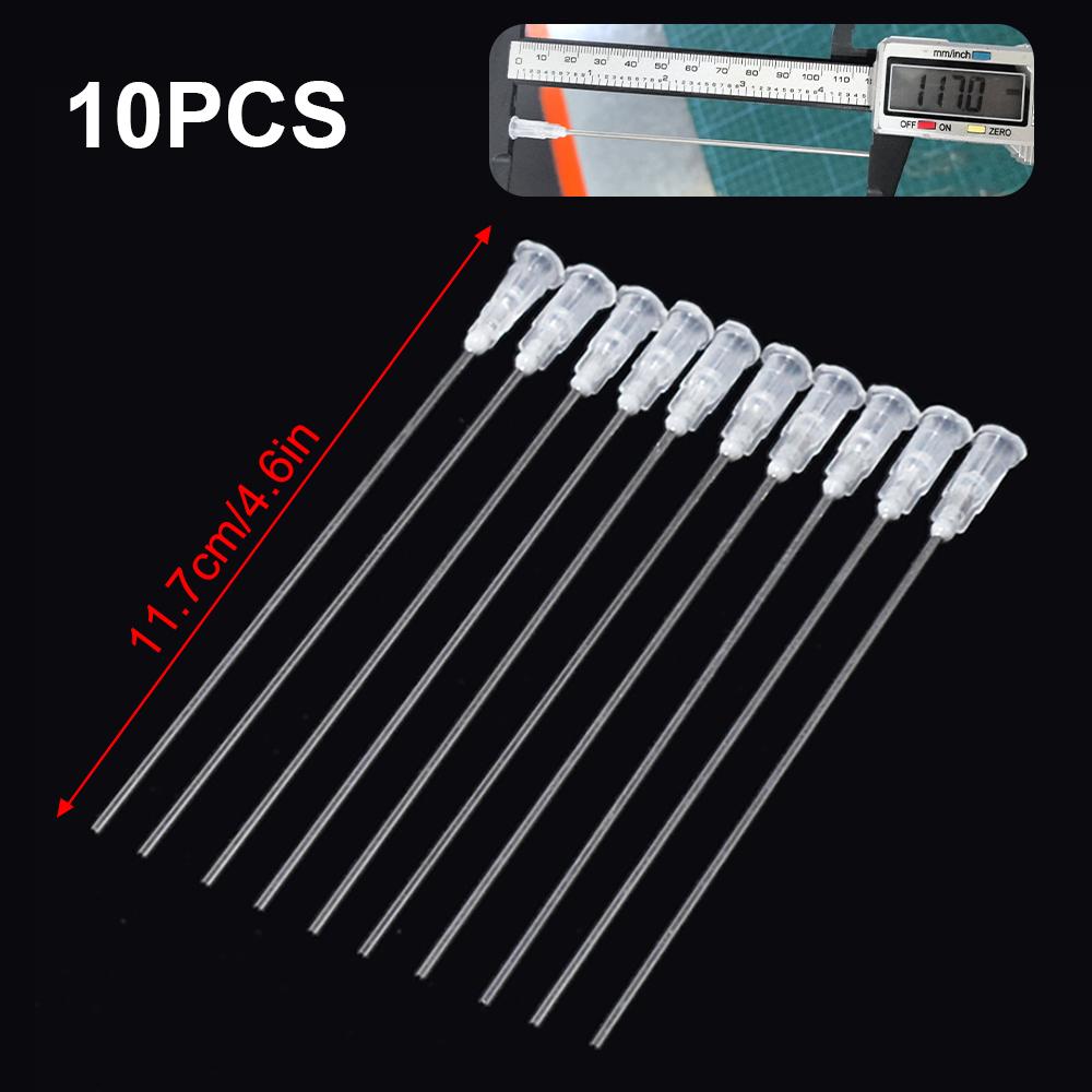 10/20 adet 100MM Paslanmaz Çelik Kör Dağıtım İğneleri Yapıştırıcı Şırınga Düz İğne Uçları Lehim Pastası Mürekkep Yağ Kaynak Akısı İçin