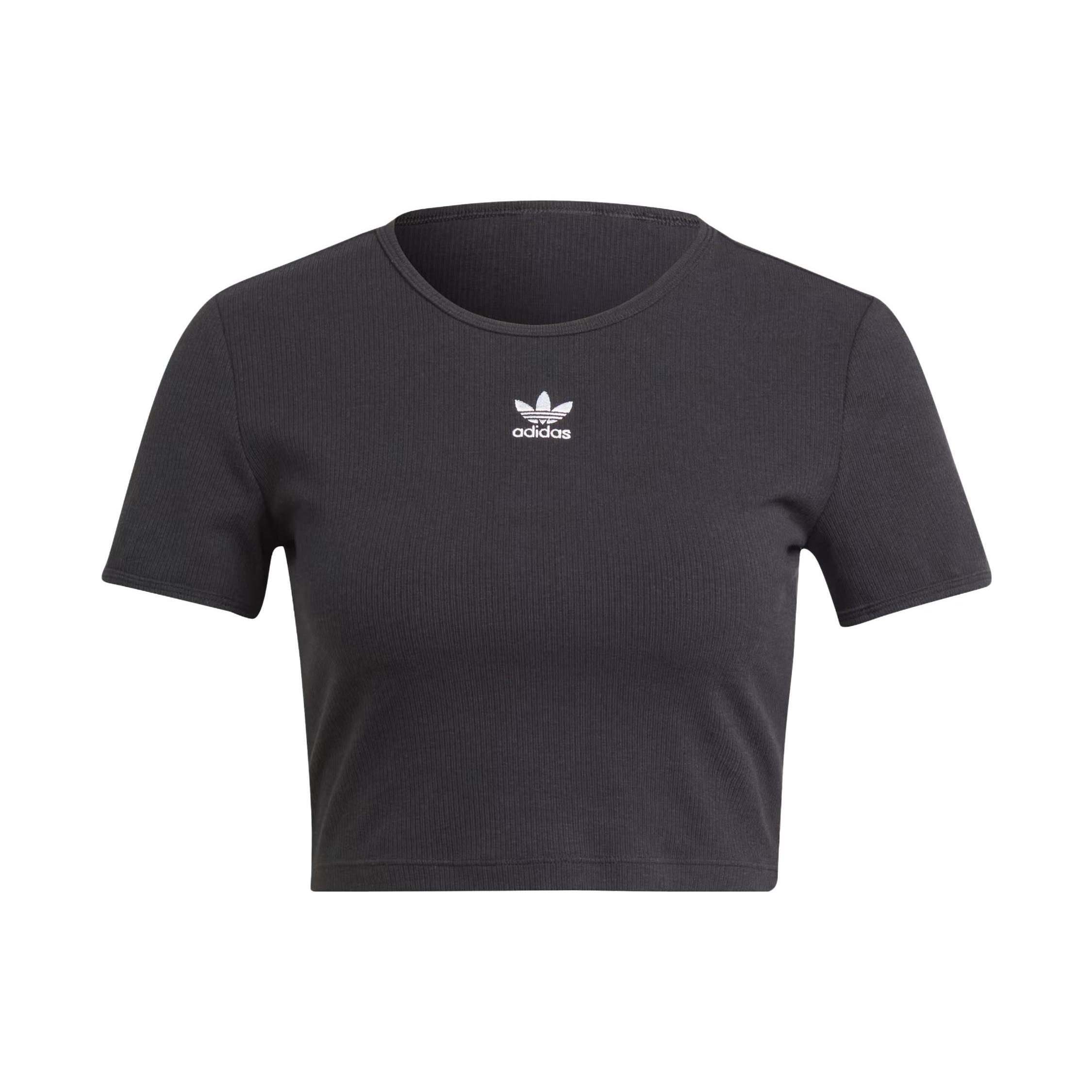(WMNS) adidas originals Essentials Rib T-Shirt Black Women s II8057 XS