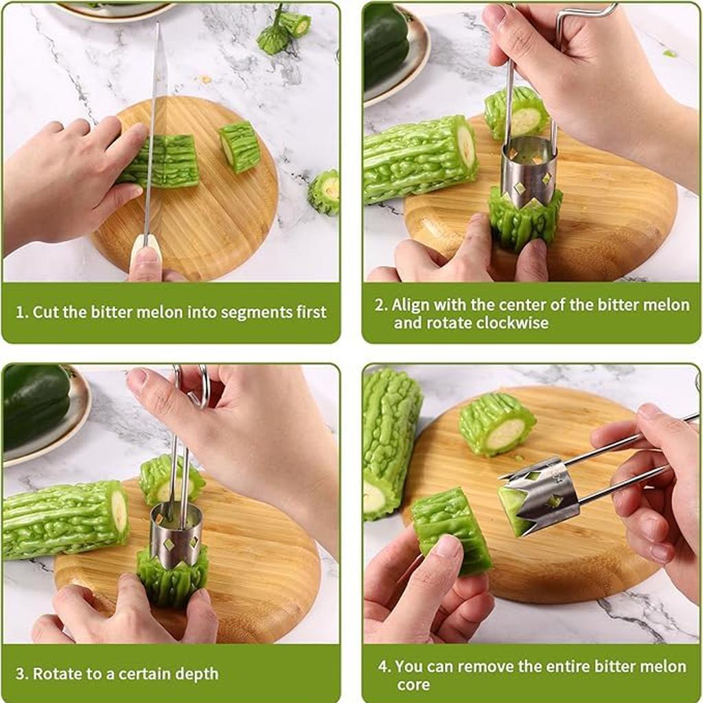Stainless Steel Vegetable Corer Durable Manual Core Remover Tool for Fruit and Vegetable Preparation Kitchen Use
