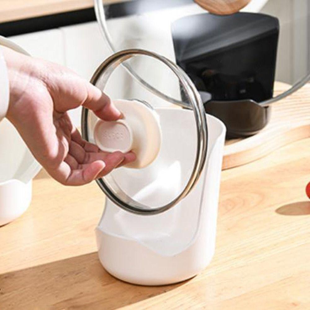 Plastic Spoon Holder Stable Pot Lid Storage Rack Practical Spatula Holder Chopping Board