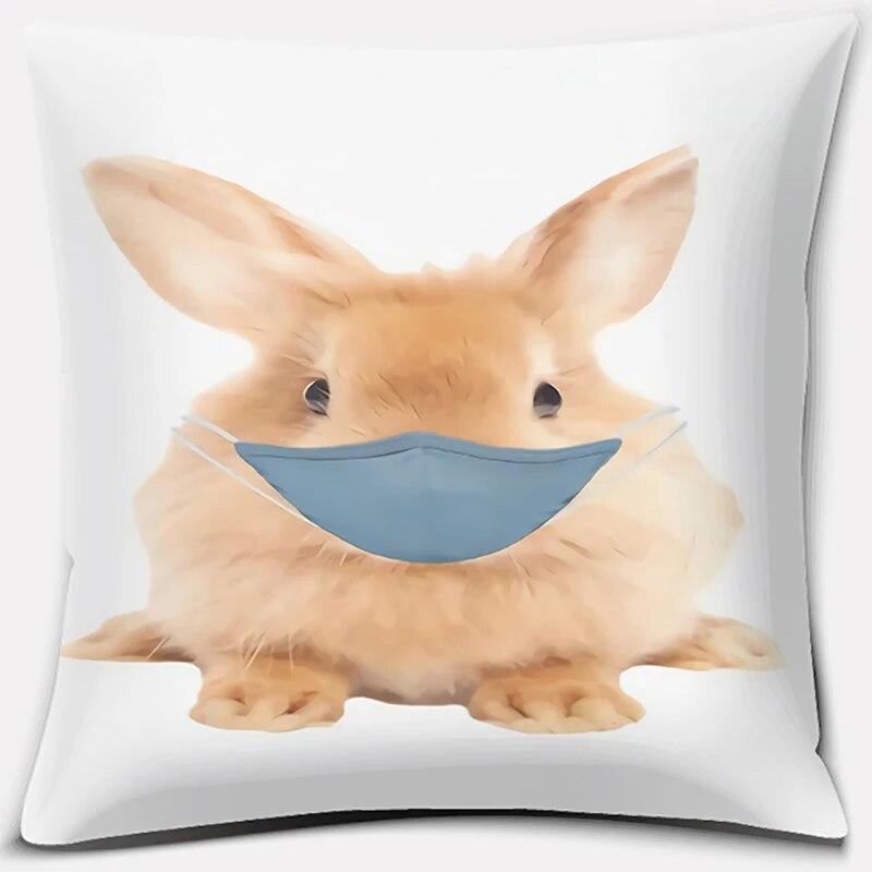 Cute Rabbit Series Pattern Pillowcase Square  Home Office Decoration