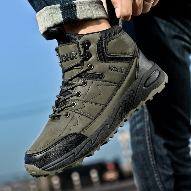 Frühling, Herbst und Winter Herren Leder High-Top Schuhe, Flache Schuhe, Outdoor Wanderschuhe, Herren Sportschuhe, Wandern Freizeitschuhe