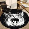 1pc Feline Expression Office Round Area Rug, Under Office Chairs Bedroom Living Room Home Decor, Room Deco, Available in Various Sizes