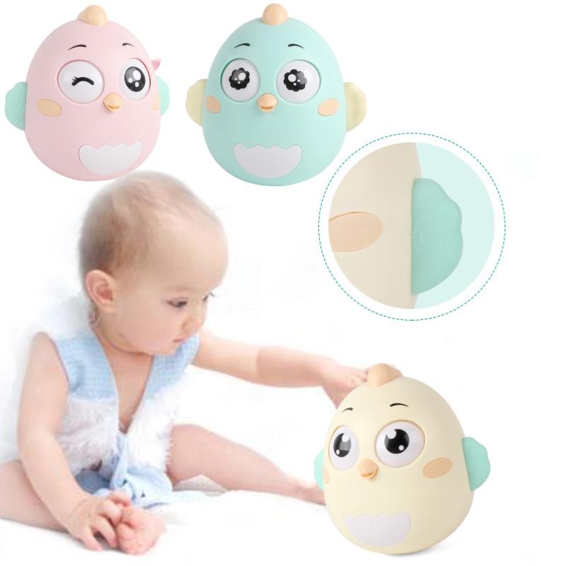 Cute Chick Baby Toddler Plastic Wobbler Toy With Built-in Bell Perfect For Sensorial Development Brand Ruicheng