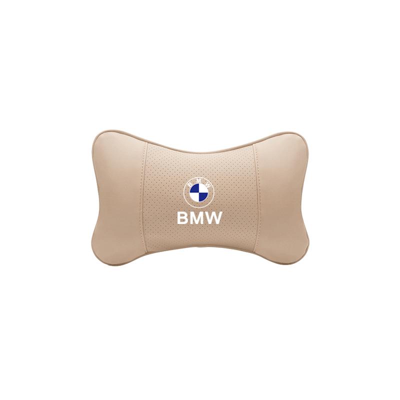DJSA5 Car Seat Headrest Leather Neck Pillow For BMW Performance F11 G26 E91 F20 E46 E60 E70 E39 E36 Car Interior Accessories Keychain