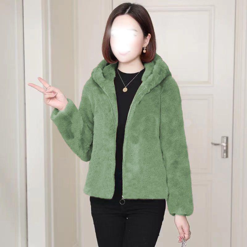Women s Double-Sided Fleece Hoodie - 2025 Winter Plus Velvet Thickened Warm Outerwear 3XL зелёный