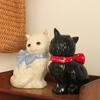 1PC Decoration Cat Lover Gifts Ceramic Vase Hand-Drawn Polka Dot Bow Tie Cute Small Diameter Aesthetic Cat Shape Artistic 20x14cm