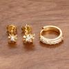 3PCS Stainless Steel Twinkle Star Ear Piercing Ear Stud Round Earrings For Women Zircon Tragus Helix Cartilage Piercing Jewelry
