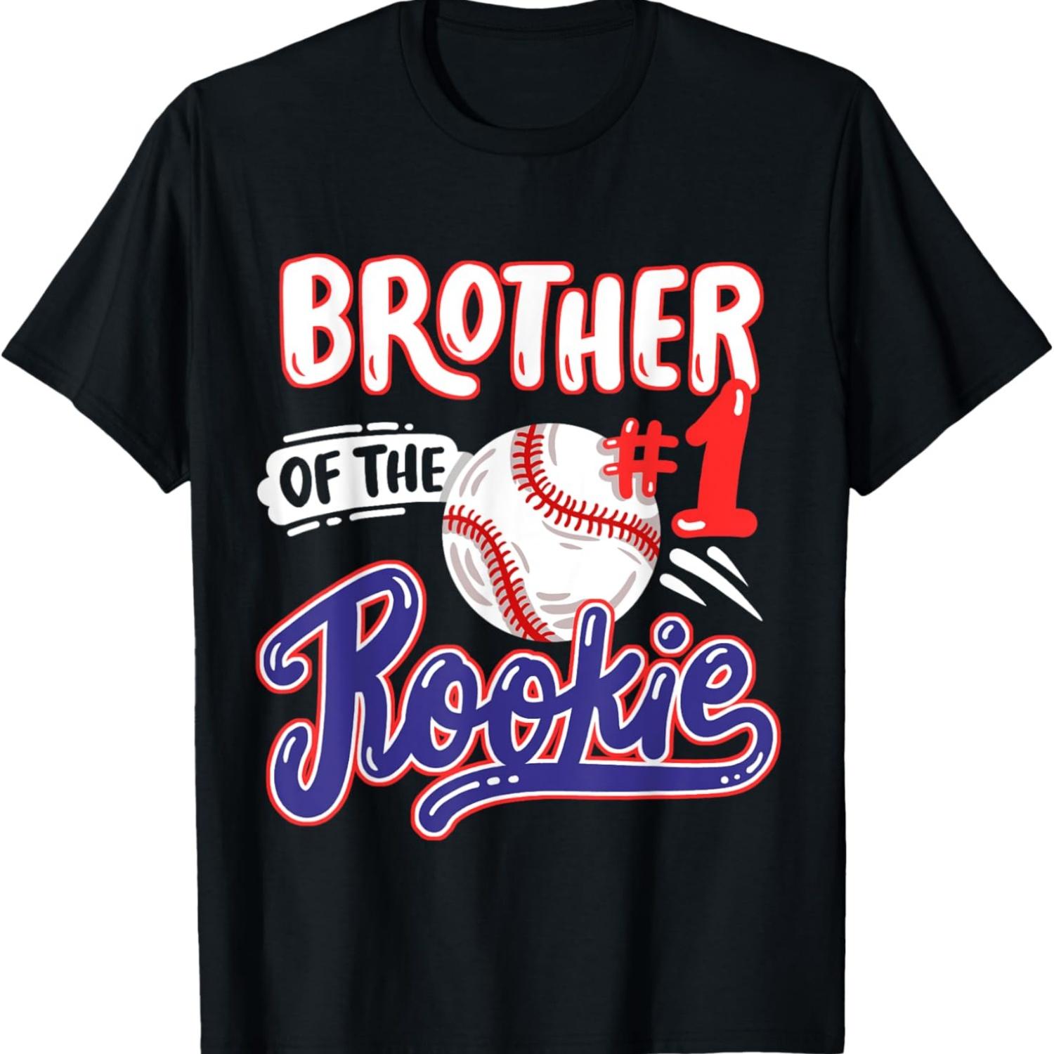

Брат Новичка 1-й День рождения в бейсбольном стиле, подходящая футболка XXXXXL чёрный