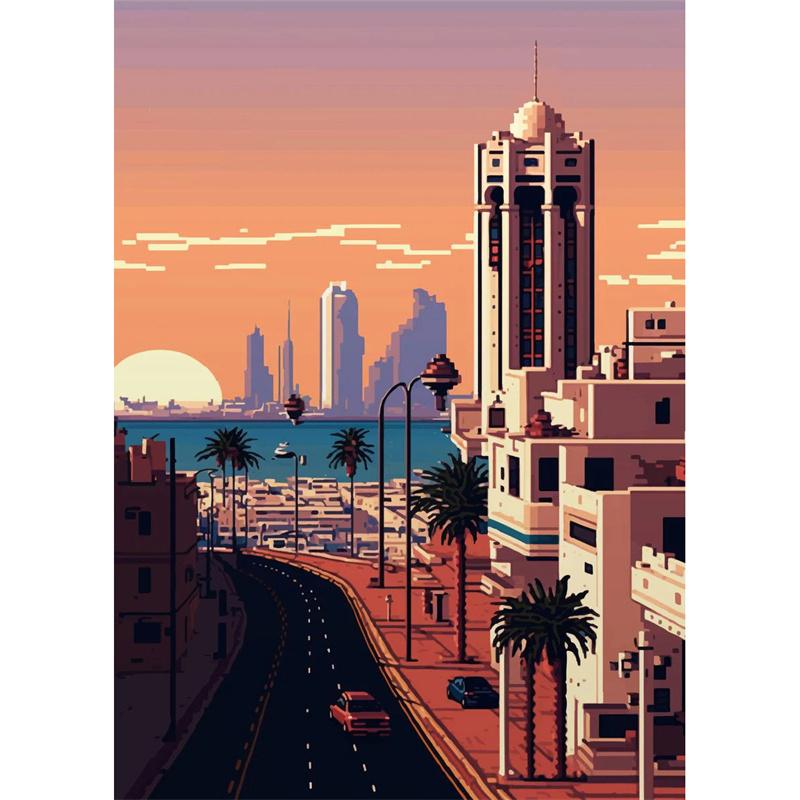 DIY Diamond Painting Buildings and Streets Stitch Kit Mosaic Art Diamond Painting Full Circle/Square Diamond Home Decoration