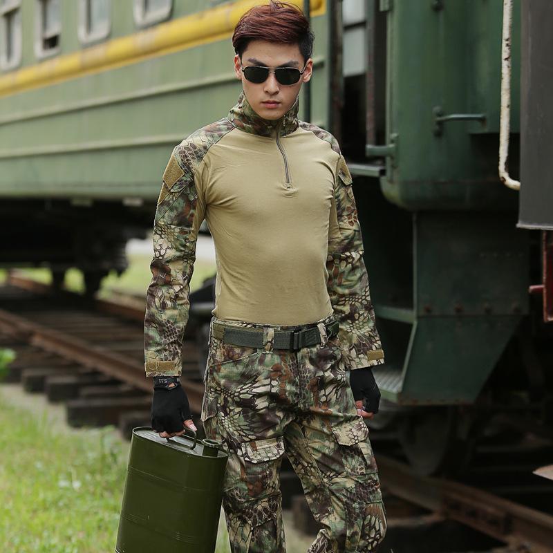 Tactical Python Pattern Camouflage Training Suit - Slim Fit, Wear-Resistant Outdoor Uniform