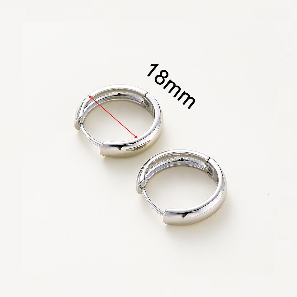 14K 18K Gold Plated Round Circle Gold Plated Hoop Earrings For Women Korean Fashion Ring Earrings Jewelry Accessories