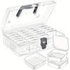 Plastic Screw Storage Box 24-grid Clear Containers Boxes Durable Bead Organizer Box