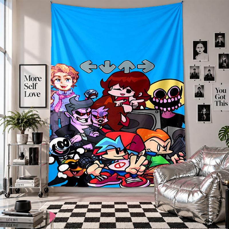 Wall TapestryFriday Night Funkin Art Hanging Cloth Decorative Background Cover for Room Decoration