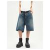 European and American High Street Retro Washed Jeans Men's Summer Casual Loose Wide-leg Street Five-point Medium Pants