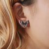 1 Pair Ethnic Women Rhinestones Butterfly Earrings Girl Crystal Ear Rings Evenning Party Prom Beach Ear Studs Fashion Accessory