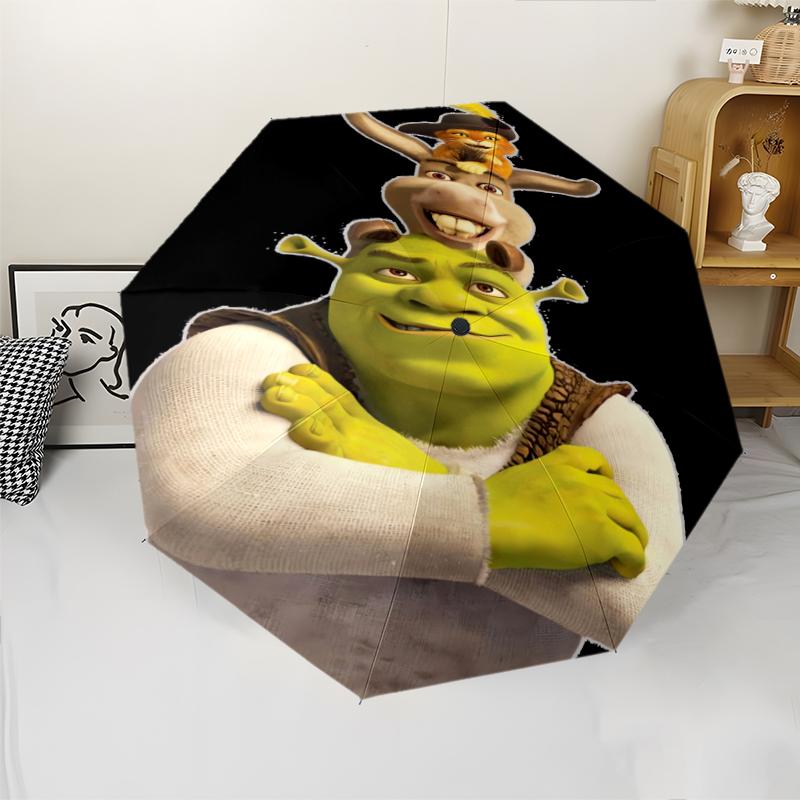 Shrek Theme Automatic Umbrella, Lightweight & Portable, 8 Rib, Perfect for Outdoor Travel, Birthdays, Christmas, Gifts.