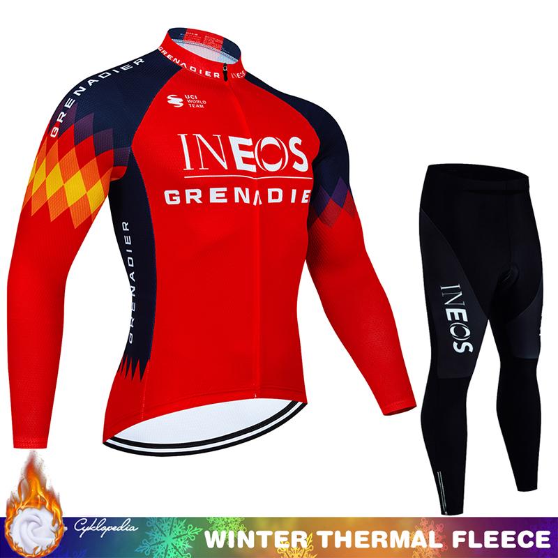 Herren Radsportanzug Winter Thermofleece Trikot MTB Mann Kleidung INEOS Tricuta Trikot Hose Set Träger 2026 Rennrad Uniform Mann