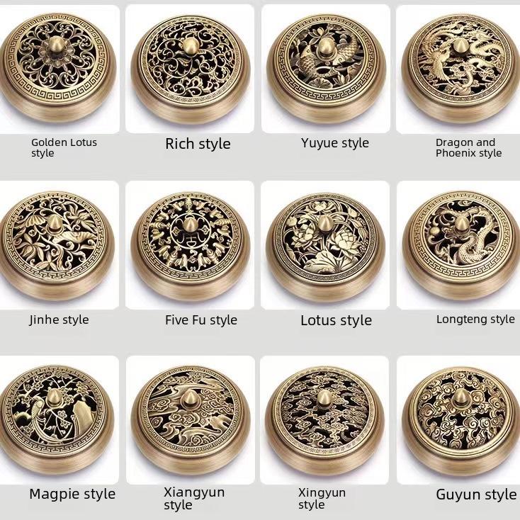 Jinlian Räuchergefäß aus Messing mit flachem Boden für den Heim- und Innenbereich