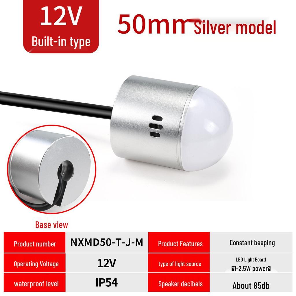 Waterproof LED Magnetic Hemisphere Signal Light: 3-Color, 12V/24V Indicator for Machines