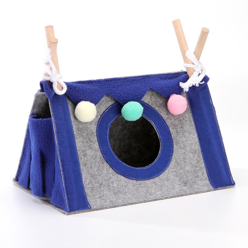 

Rabbit Nest Hamster House Small Pet Nest Felt Tent Hamster Cage Large Guinea Pig Cage Guinea Pig Small Animal Bed Accessories синій