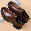 Fashion British Platform Cowhide Business Dress Shoes for Men Spring Autumn Designer Men's Brogue Shoes Fashion Light Wedding Shoes Male