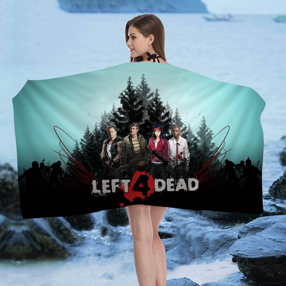 Action Game L-Left 4 Dead Beach Towel Colorful Bath Towels for Girl Microfiber Quick Dry Custom Sand Free Beach Yoga Spa Gym