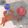 New Plush Crab Hugging Pillows Soft Stuffed Sea Life Crab Toy Huggable Red Crab Cute Plushie 11.8"