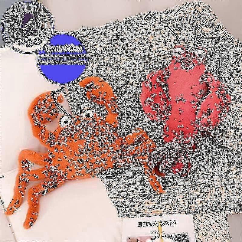 New Plush Crab Hugging Pillows Soft Stuffed Sea Life Crab Toy Huggable Red Crab Cute Plushie 11.8"