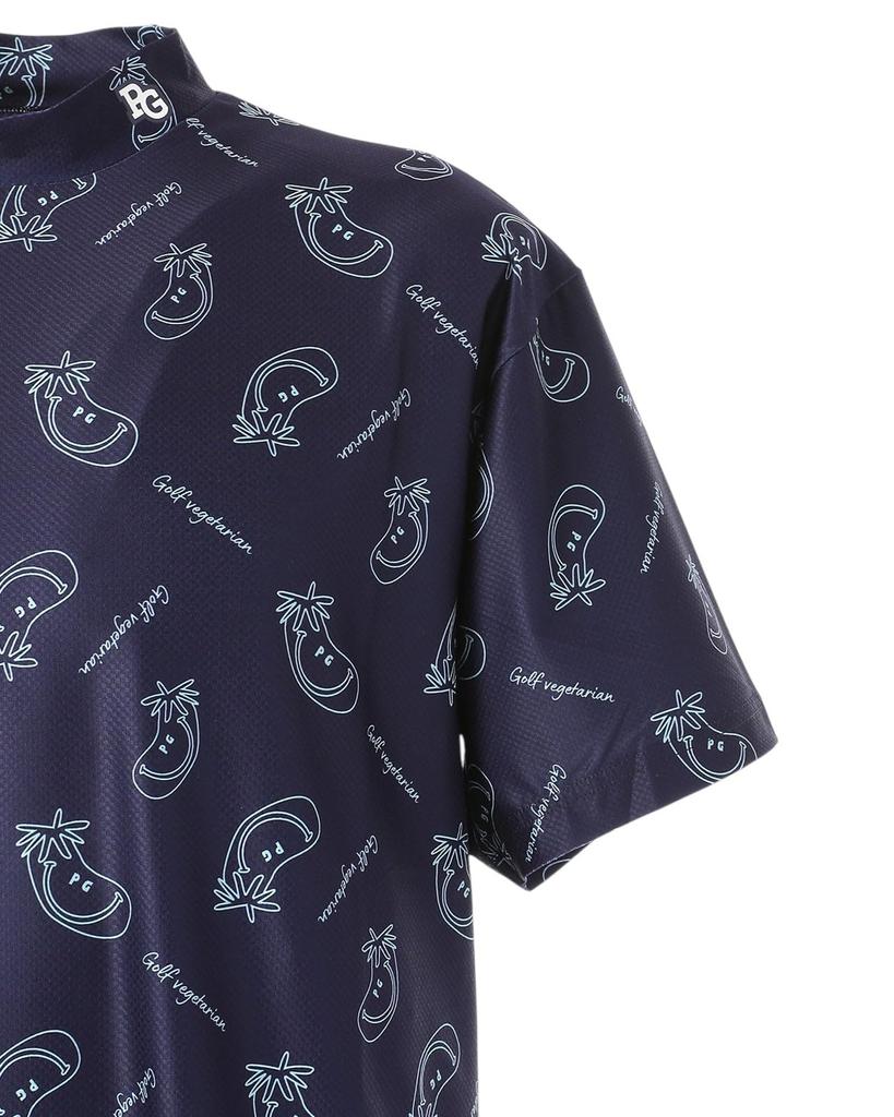 shirt vegetable logo Golf x Sax 6 [PEARLY GATES] Men's short-sleeved high-neck (stretch pattern) / / 053-5167507 081_Purple [LL]