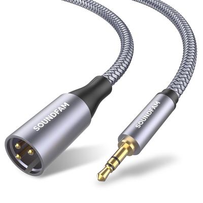 To XLR SOUNDFAM XLR Male To Male Cable Unbalanced To XLR Microphone Cable Stereo To XLR Conversion Cable Microphone Cord for Recording Devices Gray