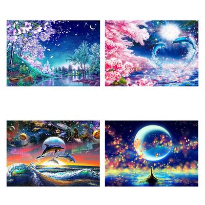 Diy 5d voller Diamant Malerei Landschaft Stickerei Quadrat Runde Bohrer Falle Welt Delphin Mosaik Kreuz Stich handgemachte Kunst Hobby