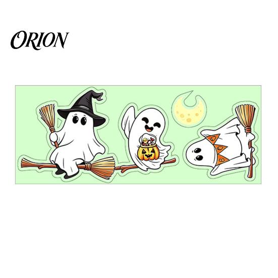 Night Light Room Wall Accents Halloween Glow-in-the-Dark Stickers, Cute Cartoon Pumpkin Ghost Decals, Waterproof Removable Atmosphere Decor