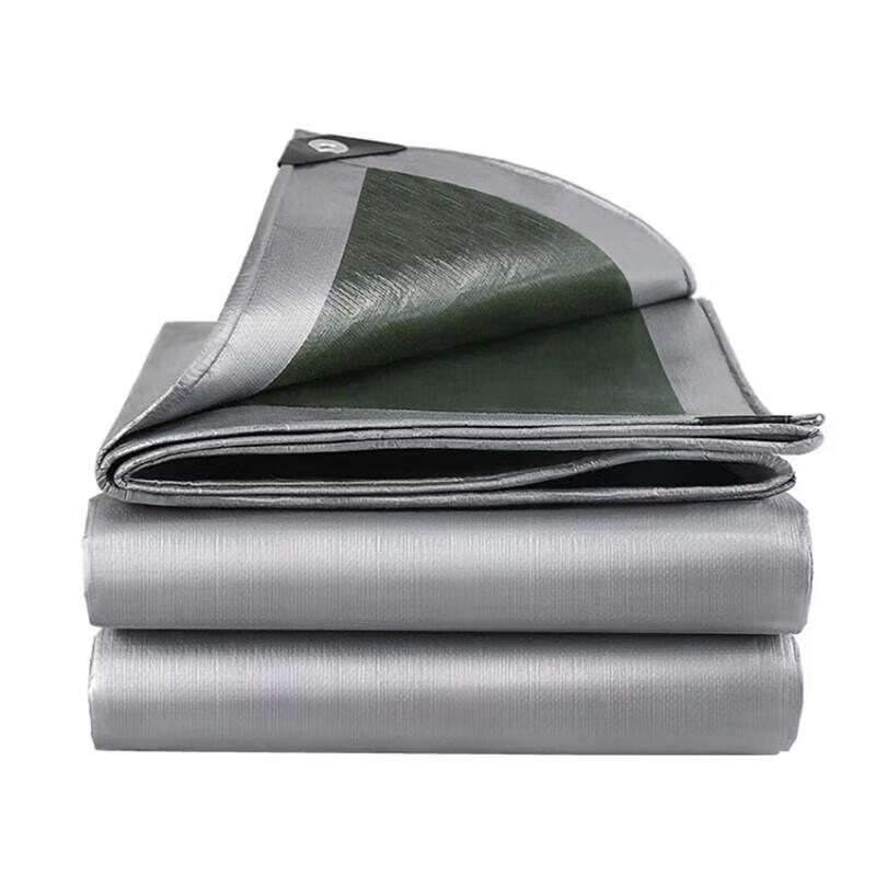 Junkiss Heavy-Duty Green-Silver Waterproof Tarpaulin
