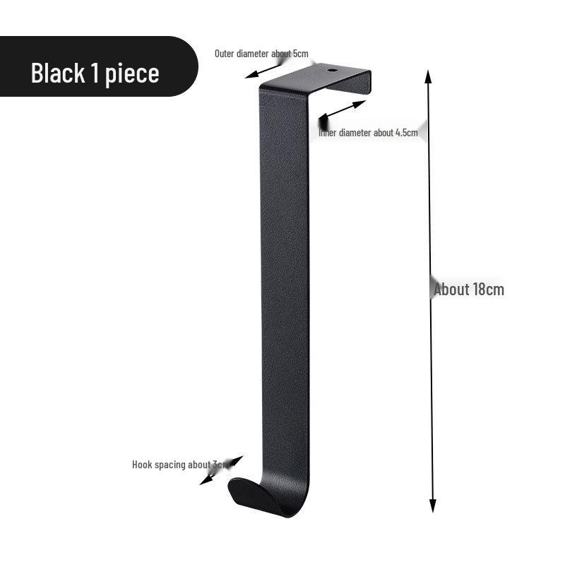 No-Drill Silent Wrought Iron Over-Door Clothes Hook & Storage Rack