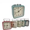 Square Alarm Clock Metal Table Clock Silent Light with Lights and Sleepy with Handheld Pointer Style Student Bedside Alarm Clock
