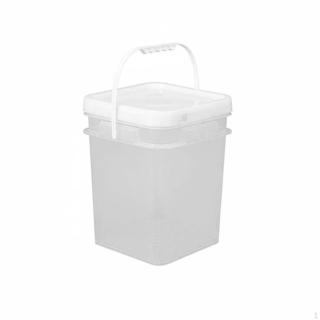 Square Bucket with Lid Versatile Use Fall Resistant Food Grade Storage Pail