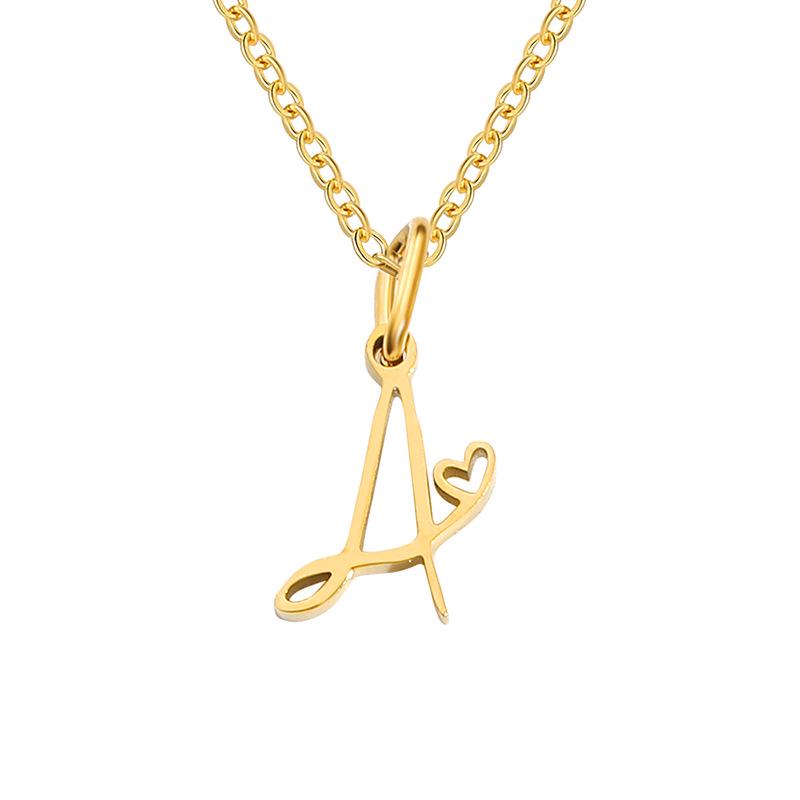 eManco Women's Niche Stainless Steel Letter Clavicle Necklace