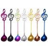 Colorful 6 Pcs Stainless Steel Tea Spoons Set Metal Music Coffee Spoon Ice Cream Candy Teaspoon Rose Gold Spoon
