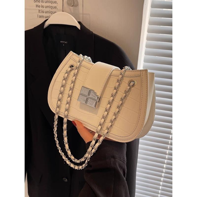 Autumn and winter small bag women's new versatile white niche chain messenger bag women's shoulder armpit bag