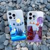Merry Christmas Tree Snow Scene Phone Case for iPhone 14 13 12 Mini 11 Pro Max 16 Pro Max 15 14 Plus Shockproof Laser Back Cover