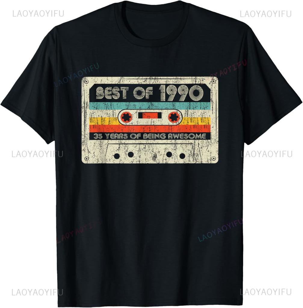 Vintage 1990 Limited Edition 35th Birthday Gifts 35 Year Old T-Shirt Unisex Summer Streetwear Tops Streetwear Ropa Hombre