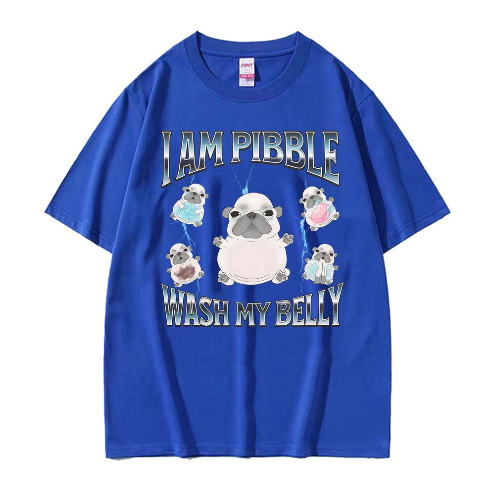 Funny Pibble Dog Meme T Shirt Silly Cute French Bulldog Graphic Tshirts Men Women Fashion Summer Oversized Short Sleeve Tshirt