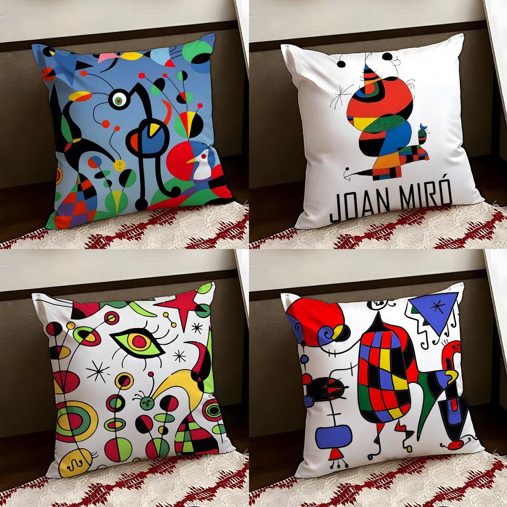 JJoan MMiros Art Cushion Cover Reversible Soft Durable Pillow Cover Home Car MultiScene Use for Daily Comfort