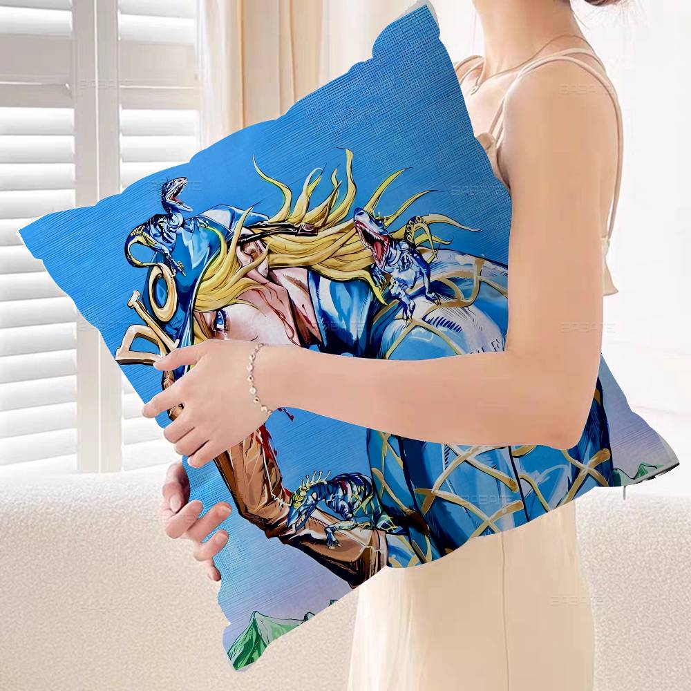 Anime JoJos Bizarre Adventure Cushion Cover Inches Farmhouse Decor Home Throw Pillow Covers for Couch Decorations