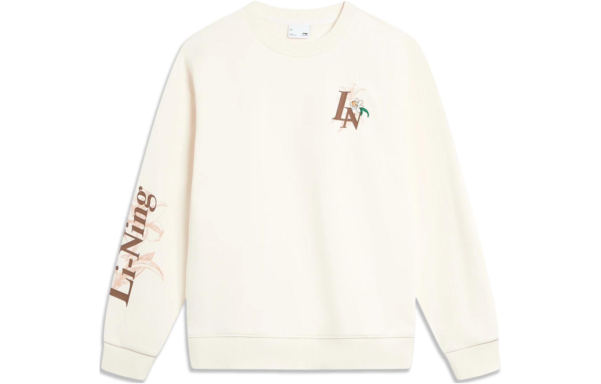 Спортивная модная коллекция Li Ning Свитшот Женский Кремовый AWDTE44-1 XXL