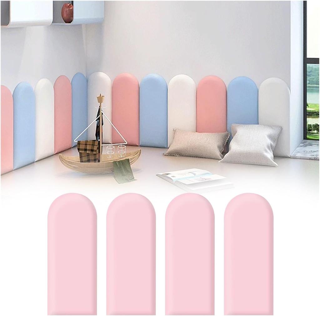 4PCS 20x40cm Nordic Style Bedroom Head Board Self-adhesive Tatami Stickers Kid Anti-collision Headboard Home Decor Wall Panels